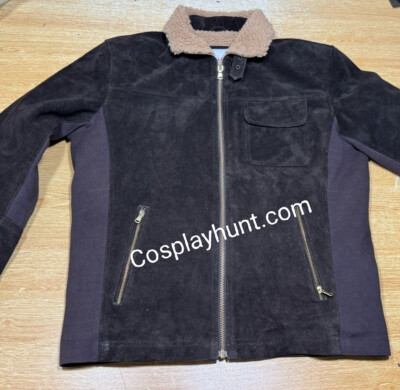 Men Rick Grimes The Walking Dead Season Suede Leather Jacket with Front  Pocket