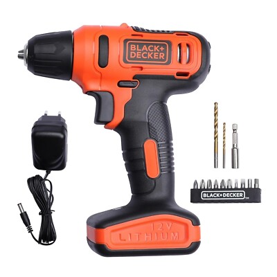 BLACK&DECKER LD12SP 12V Reversible Variable Speed Cordless Drill for Home & DIY