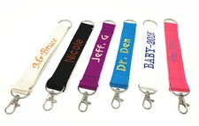 Personalized Custom Heavy Webbing Key Fob Keychain with Key ring and clasp