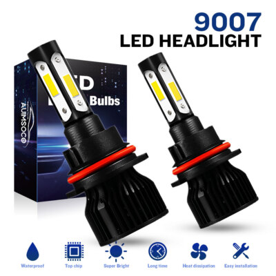 LED Headlight Hi-Low Bulbs Super Bright 9007 For Ford F-150 Heritage 2004 White