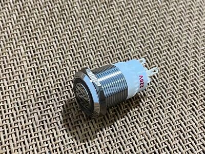 220V LED Momentary Horn Button Metal Switch 19mm Push Button Light Switch RED