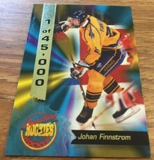 94 95 Signature JOHAN FINNSTROM Rookie Hockey card # 6 Sweden - 1 of 45.000