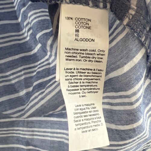Camicia leggera nuova con etichette Gap outlet collo a V Henley blu bianco orizzontale L - Foto 3 di 4