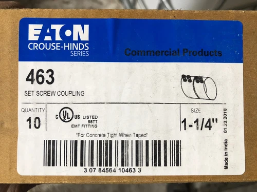 (10) NEW EATON CROUSE-HINDS 1-1/4" SET SCREW TYPE COUPLING 463