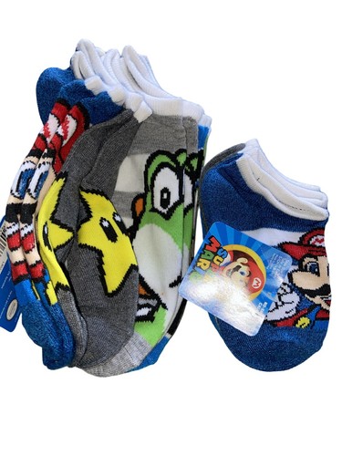 Nintendo Mario Brothers & Sonic ~ No-Show Socks Boys Mix-Color Polyester & Spand - Picture 6 of 11