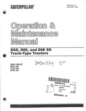 CATERPILLAR D6D D6E D6ESR Tracked Tractor Operation Maintenance MANUAL Handbook