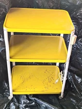 VTG COSCO SUNSHINE YELLOW 3 TIER ELECTRIC UTILITY CART USA 
