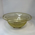 Vintage Hazel Atlas Yellow Depression Ribbed Mixing Glass Bowl Rolled Edge 9.5”