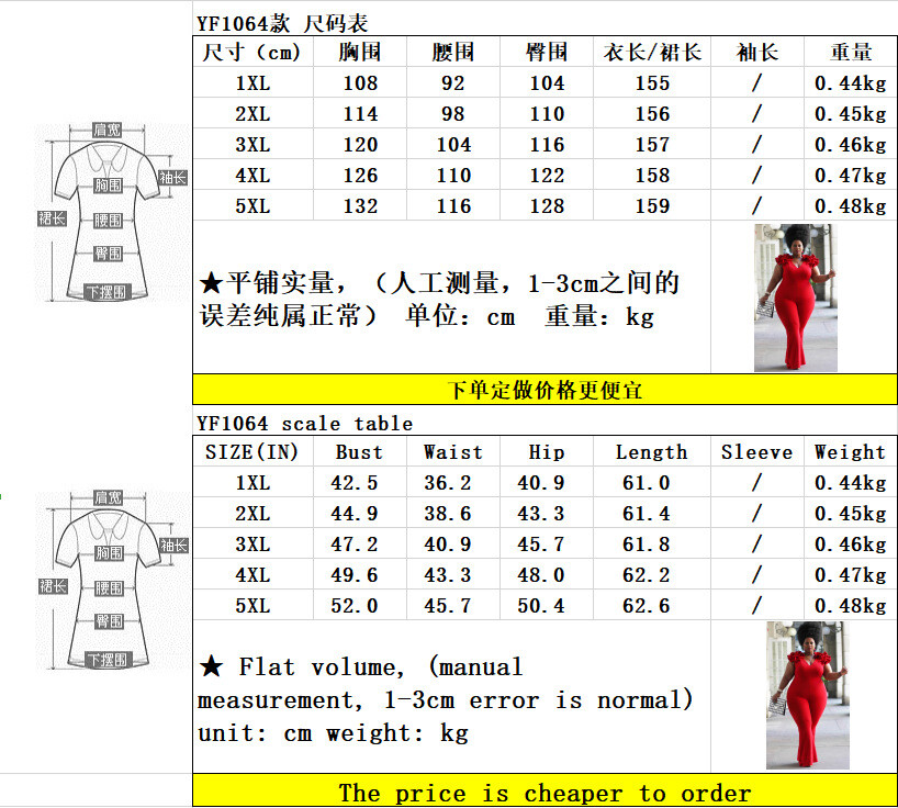 Image 11 - Plus-Size-Women-V-Neck-Ruffled-Sleeveless-Wide-Legs-Solid-Bodycon-Club-Jumpsuit