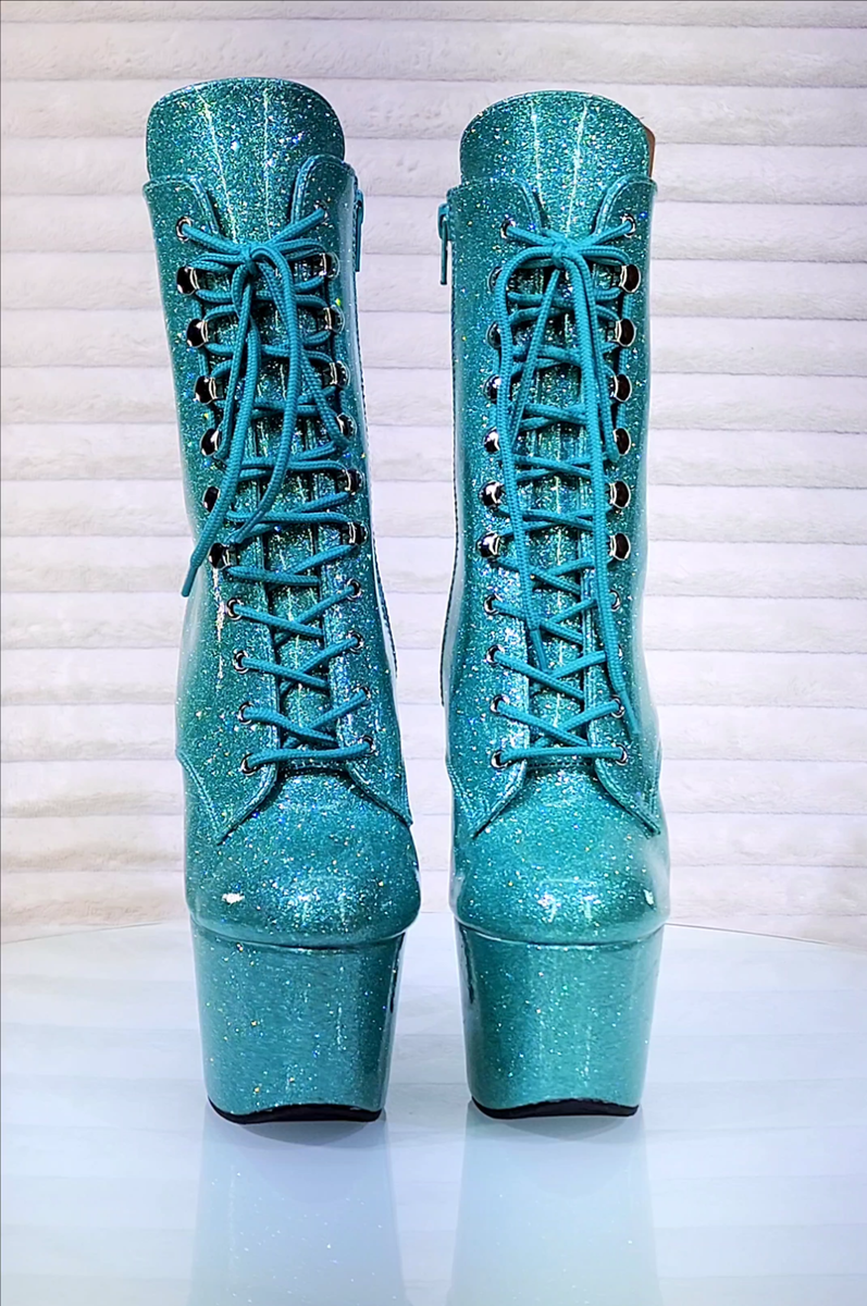 Adore 1020GP AQUA Blue Glitter Patent 7