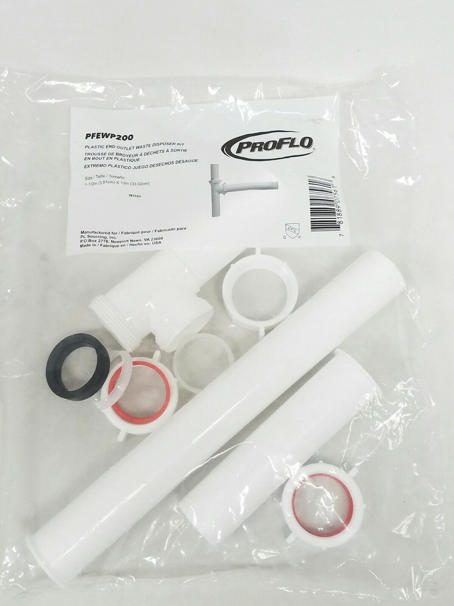 Proflo Plastic End Outlet Waste Disposer Kit 1-1/2in x 13in