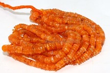 AAA Natural Carnelian Smooth Rondelle Heishi 6-7mm Gemstone Beads 16"Long
