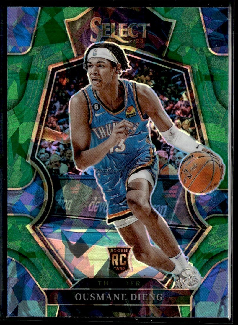 2022-23 Panini Select Premier Ousmane Dieng Green Ice Prizm RC Oklahoma City