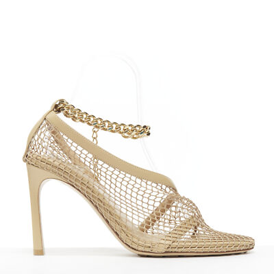 BOTTEGA VENETTA ハイヒール Bottega Veneta White Leather Square Toe Stiletto Mules Heels