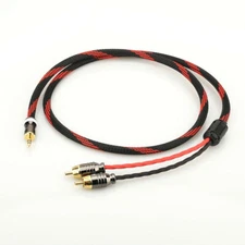 HiFi Audio Cable PC Mobilephone Amp Interconnect Cable 3.5mm Jack to Dual RCA 