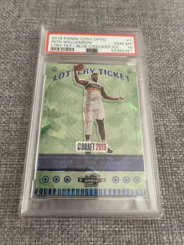 2019-2020 Zion Contenders Optic Blue  Cracked Ice Lottery Ticket PSA 10 Pop16 RC