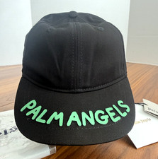 PALM ANGELS SEASONAL LOGO BASEBALL CAP Black Green 3D SZ II Adjustable Women/Kid