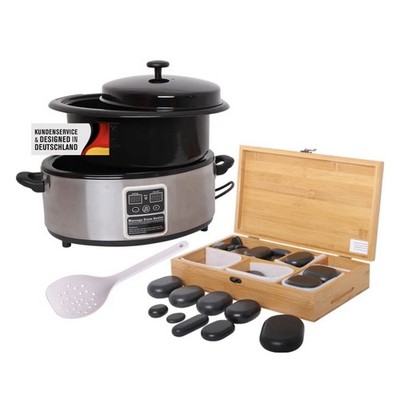 Hot Stone Massage Set Klein, Erwärmer 5,5 Liter und 40 Heiße Steine, Wärmegerät