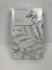 Sky 2 Euro Pillow Shams Botanical Shade 100% Cotton