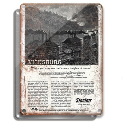 METAL SIGN - SINCLAIR 1960 VICKSBURG SNOWY HEIGHTS - VINTAGE AD RETRO WALL DÉCOR