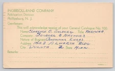 1951 Ingersoll Rand Company Publication Division Phillipsburg NJ Postcard