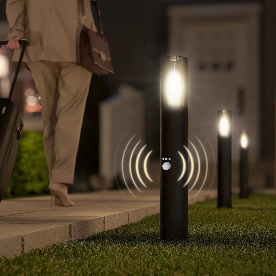 2x Gartenlampe VARDA Pollerleuchte Bewegungsmelder Dämmerungssensor E27 50 cm    - Bild 3 von 4