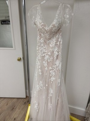 chinese dress ladies Never Worn Melissa Sweet Lace Appliqu V-Neck Wedding Dress