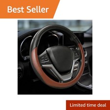 Lxsloet Leather Steering Wheel Cover Coffee