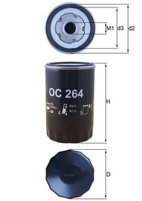 Ölfilter MAHLE OC 264 Anschraubfilter für AUDI SEAT VW A3 SKODA CORDOBA IBIZA 80