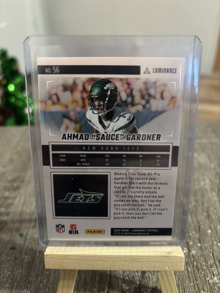 SAUCE GARDNER - 2024 Panini Luminance - Green /100 - New York Jets - Image 2 of 2