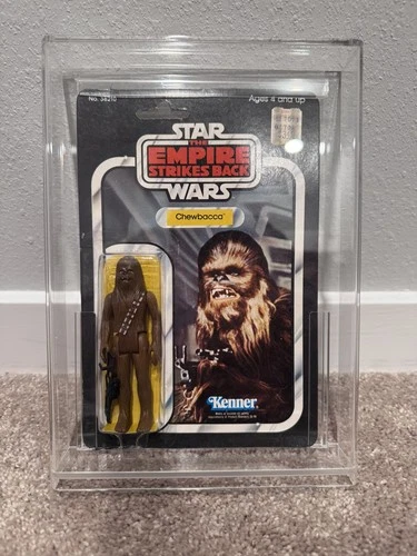 Vintage Kenner 1980 Chewbacca ESB 45 Back A MOSC in Acrylic Case Star Wars