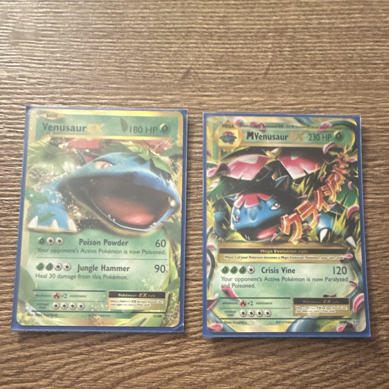 Nintendo Pokemon TCG XY Holo 2-Card Lot: Venusaur EX 1/108 + M Venusaur EX 2/108