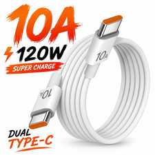 120W 10A Dual USB-C To Type C Fast Charging Cable For iPhone 15 Pro Samsung 1M2M