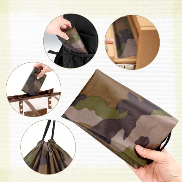 2PCS Camo Bag Drawstring Backpack Draw String 13.8 × 16.5 Inch....