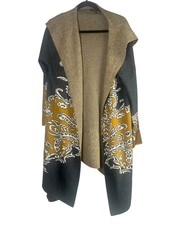 MAX Sport BCBG MAXAZRIA Bohemio Boho Campesino Cárdigan Capucha Suéter 1X Talla Grande