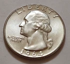 1964 Washington Quarter • AU Slider • 90% Silver • Strong Detail • X139