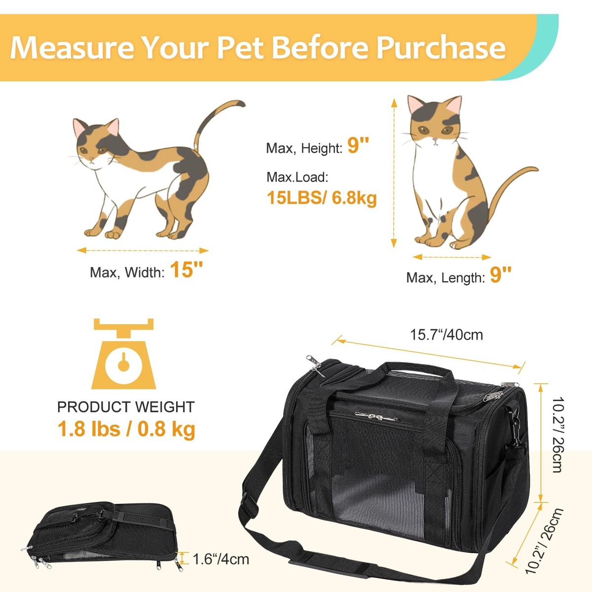 Cat Carrier Jetblue Pet Carrier Size Airline-Compliant Pet Carrier