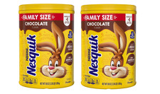 2 PACK - Nestle Nesquik Chocolate Flavor Powder Stir In Drink Mix Canister, 38oz