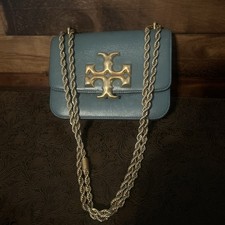 Tory Burch Eleanor Convertible Shoulder Bag Brisk Blue /gold Robe Chain