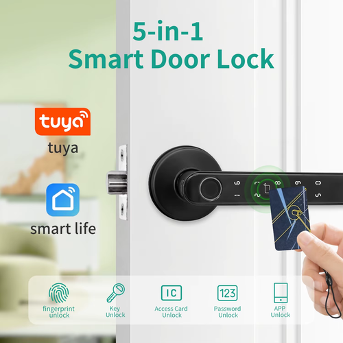 Tuya Smart Door Lock Fingerprint Keyless Entry App Remote Password IC Card Key - Picture 2 of 14
