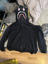Bape Men's Full Zip Shark Hoodie L Navy