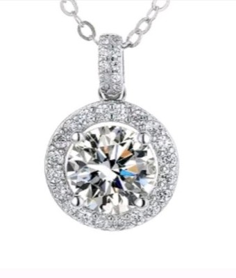 Moissanit 10,0 mm 4,0 kt 925 Sterlingsilber 16 Zoll Kette Farbe D+COA+LW Neu