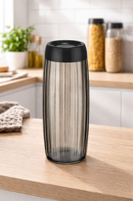 6er Set Michelino Tanja Vorratsglas 1,6L Riffelglas mit Schraubdeckel Anthrazit