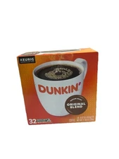 Dunkin' Original Blend Medium Roast Coffee, 32 Keurig K-cup Pods Exp 09/2025