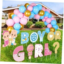 11 Pieces Gender Reveal Party Decorations Baby Shower Yard Signs with Stakes