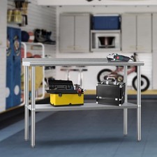 48'' x 24'' Stainless Steel Prep Table Commercial Worktable for Laundry Kitchen