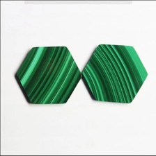 Natural Malachite Hexagon Bothside Flatback 10mm To 20mm Loose Gemstone