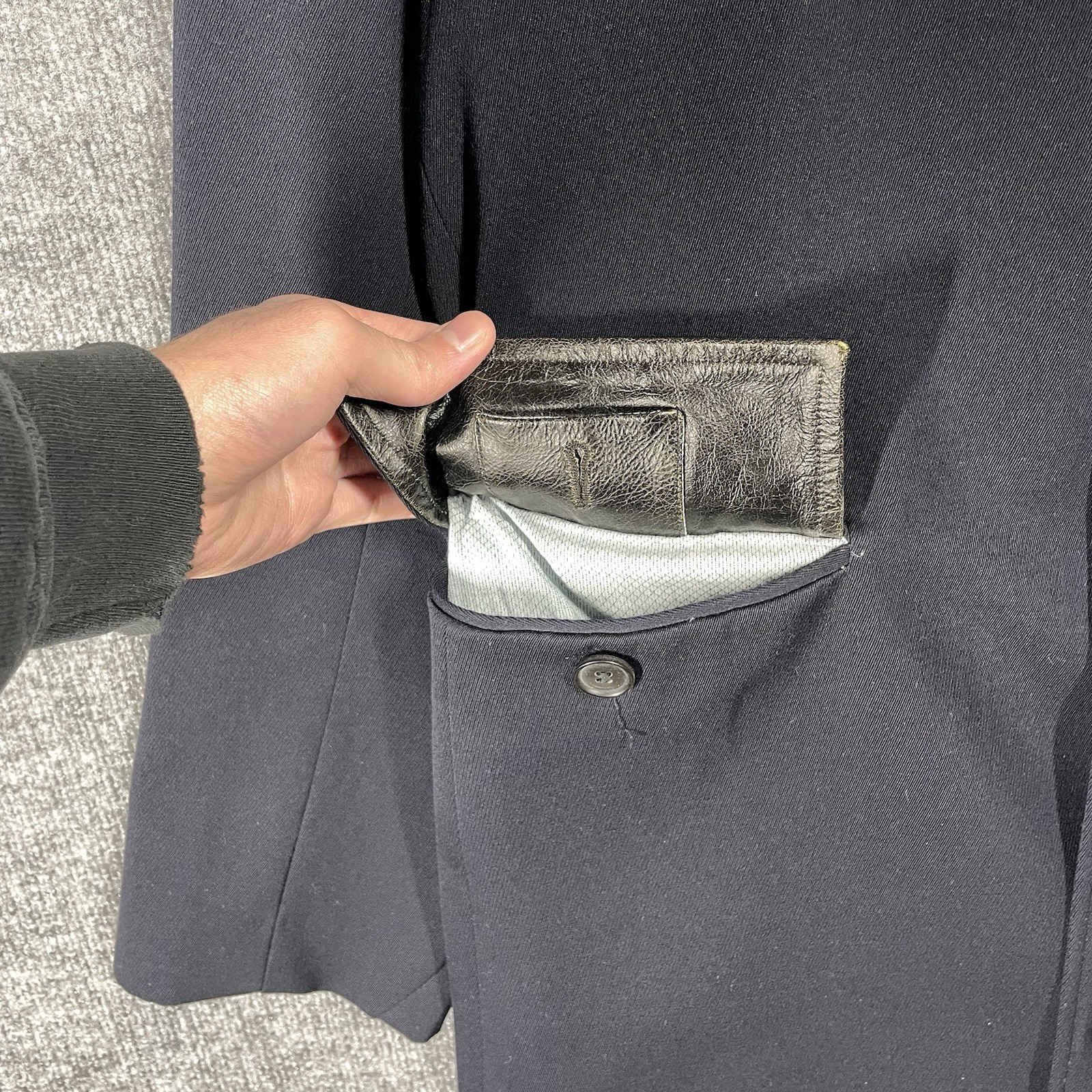 Billy Reid Wool Topcoat Mens Large Whipcord Gabardine Jacket Bond Black Italy image 6