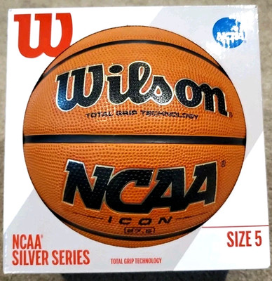 New WILSON NCAA Icon  Basketball Silver Series Total Grip Tech Size 5 27.5 AGX