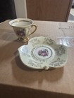 Porcelain Tea Cup & Saucer Set 2-Piece Purple/White/Gold Romantic Floral set 4 — photo 5
